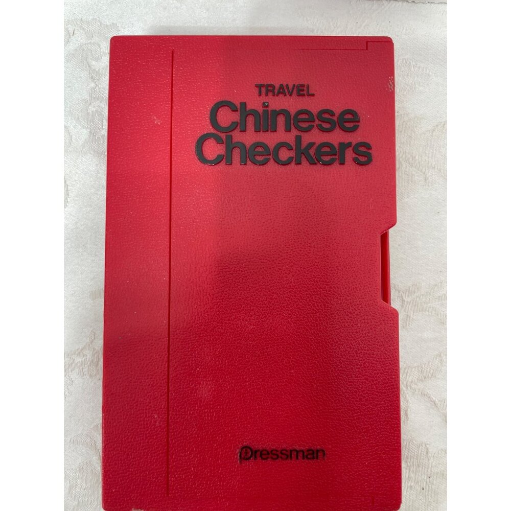 Travel Chinese Checkers Game Pressman Compact 2-3 Player Board Game 1988 Vintage
